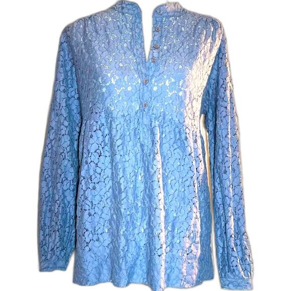 Michael Michael Kors Long Sleeve Lace Tunic Blouse Sz XL - Picture 1 of 5